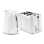 1.7L 3000 W Cordless Electric Kettle 900W 2 Slice Bread Toaster Combo Set White
