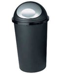 2 X 50 L Litre Bullet Bin Rubbish Waste Litter Bins Kitchen Office Dustbin Black