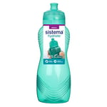Sistema Twist 'n' Sip Squeeze Sports Water Bottle | Leakproof Water Bottle | 600 ml | BPA-Free | Recyclable with TerraCycle® | Assorted Colours