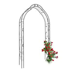 Relaxdays Arche à rosiers Support de plantes grimpantes tuteur obélisque pour roses arceaux colonne de jardin Terrasse Petits oiseaux fer époxy- H x l x P 255 x 137 x 39 cm -noir