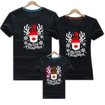 Jul-T-shirt 3-pack Familjematchande T-shirt i bomull Mamma-dotter Pappa-son Topp T-shirt Julgåva black Dad L