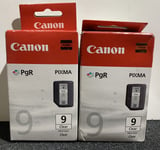 Set Of 2 Genuine Canon PGI-9 Clear Ink Tanks For PIXMA Series Printers