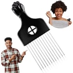 Metall Afro Kam – Slät & Robust Metall Hårplocka för Utredning och Styling – Afro Plocka för Lockigt Hår – För Hem & Salong (Metall Afro Kam)