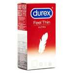 Durex Feel Thin Ultra Extra Sensitive Natural Feel Lubricated Condoms Box 10