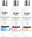 Ican Brazilian Keratin Caviar Shampoo Step-1 250Ml + Protein Treatment Step-2 25
