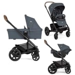 3 in 1 Travel System Joie Chrome Stroller Pram Pushchair Carry Cot 22kg MAX NEW
