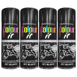 4X Black Gloss Spray Paint Aerosol Auto Car Lacquer Wood Metal 250ml