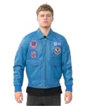 Infinity Leather Mens Air Force Bomber Jacket - Dublin - Blue - Size 4XL