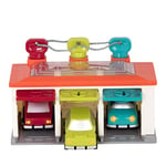 Battat – Garage de rangement avec trois voitures – Jouet trieur pour enfants avec clés et trois voitures – 2 ans et plus (5 pièces)