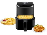 BEPER P101FRI051 Hot air fryer, Fry without Oil 5 L, Touch Display, 8 Programmes, Adjustable up to 200°C, 60 minute timer, Automatic switch-off, Black