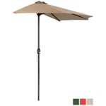 Uniprodo Aurinkovarjo puolikas - ruskeanharmaa viisikulmainen 270 x 135 cm