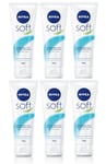 6x Nivea Soft Face| Body | Hands Refreshingly Moisturising Cream 75ml