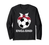 England Womens Football Fans T Shirt, English Girls Football Long Sleeve T-Shirt