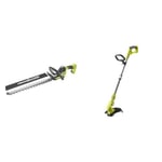 RYOBI - Taille-Haies Linea 18V One+ 50cm - Design en Ligne - Lames - Écartement 24mm & Coupe-Bordures/Dresse-Bordures 18 Volts One+ - Ø 25-30 cm (sans Batterie) - OLT1832