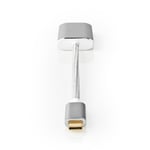 Nedis USB-C™ Adapter | USB 3.2 Gen 1 | USB-C™ Han | HDMI™ Hun | 4K@60Hz | Power delivery | 0.20 m | Runde | Guldplateret | Flettet / Nylon | Sølv | Cover Window Box