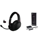 ASUS ROG Strix GO 2.4 Electro Punk Wireless Gaming Headset with AI Microphone, 2.4GHz Wireless and ROG Headset Stand