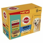 Pedigree Senior Dog Food Meat Selection In Jelly Chicken Beef Poultry Rabbit X12