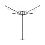 Brabantia - Topspinner - 40 Metres of Clothes Line - UV-Resistant & Non-Slip Lining - Smooth Turns - Umbrella System - Rotary Dryer with Ground Spike 45 mm - Metallic Grey - ø 271 cm