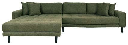 House Nordic Lido Lounge Sofa m. 4 Puter, venstrevendt - Oliven grønn