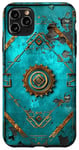 iPhone 11 Pro Max Turquoise Steampunk Turquoise Distressed Case