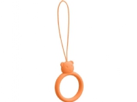 Hurtel silikon telefon nyckelband hängande björn ring fingerring orange
