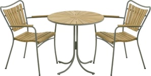 Marguerit cafébord ø70 cm + 2 stole, Olivengrøn