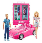 Barbie & Ken Dress Up and Go Closet & Convertible Car 2 Dolls Inc (Box Damaged)