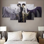 120Tdfc Pictures Paintings On Canvas 5 Pieces Large CanvasAnime Code Geass Character Modern Home Decoration Poster Ready to Hang for Home Office Decorations Artwork