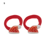 2pcs/pair Christmas Hair Ring Snowman Rope Rubber Band 9