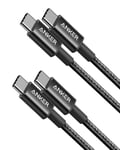 USB C Cable, Anker 2 Pack New Nylon USB C to USB C Cable (3.3ft 60W), USB 2.0 Type C Charging Cable for MacBook Pro 2020, iPad Pro 2020, iPad Air 4, Galaxy S20, Switch, Pixel, LG and More