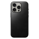iPhone 15 Pro Modern Nomad Horween Leather Skal - MagSafe Kompatibel - Svart