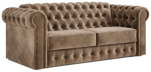 Jay-Be Chesterfield Velvet 3 Seater Sofa Bed - Beige