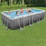 Bestway 18ft x 9ft 48in Power Steel Rectangular Pool Set