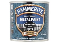 Hammerite - Direct to Rust Hammered Finish Metal Paint Black 250ml