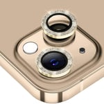 Hat Prince Glitter Linsskydd iPhone 15/15 Plus Guld