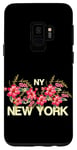 Galaxy S9 Cute Floral New York City with Graphic Design Roses Flower Case