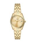 Fossil Scarlette WoMens Gold Watch ES5338 Stainless Steel (archived) - One Size