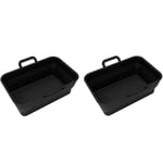 1X(Silicone Air Fryer Liners for Ninja Dual Air Fryer AF400UK & Tower T17088, Fo
