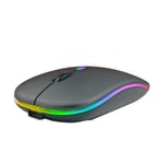 Rechargeable Wireless Mouse with backlit, Slim Dual Mode Bluetooth Mouse combo with 3 Adjustable DPI for computer, MacBook, Laptop and games.(matt Titanium Gray)
