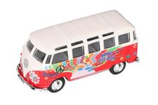 Pullback-bil - VW Samba Hippie Line Buss 11,4 cm - Röd