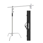 Neewer 10 Feet/3 Meters Adjustable C-Stand Light Stand with 4 Feet/1.2 Meters Extension Boom Arm, 2 Pieces Grip Head and Carry Bag for Photography Studio Video Reflector, Umbrella, Monolight, etc