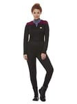 Smiffys Star Trek, uniforme de commandement du Voyager, Bordeaux, Combinaison, insigne Delta et insignes de grade