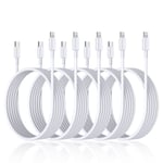 Laddare för iPhone - USB-C - Kabel / Sladd - 20W - Snabbladdare Vit (5-PACK) (5-PACK) 2m