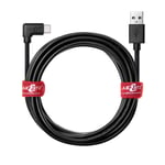 JuicEBitz [5m, Black USB A to ANGLED Type C 3A, FAST Charger Cable for Samsung Galaxy A72, A52, A42, A32, A12, S10, S9, A71, A51, A50, A40, Note9, Tab S6, Nintendo Switch, Sony, Nokia, LG