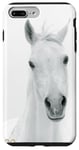 Coque pour iPhone 7 Plus/8 Plus Motif Cheval blanc Avec Coeur D'Amour Doré Mignon