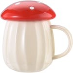 1 st svampmugg, söt svampkopp, keramisk svampkopp med lock, söt kaffemugg Kawaii mjölkkopp Kreativ alla hjärtans dag Födelsedagspresent svamp dec