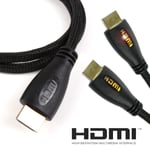 1M PC TO MONITOR HDMI CABLE Computer Screen ARC 4K 2160p Type A Male Yellow LED