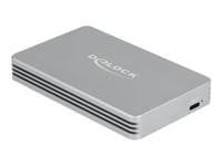 Delock - Förvaringslåda - M.2 - M.2 Nvme Card - Thunderbolt 3, Thunderbolt 4, Usb4 - Silver