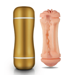 Male Sex Toys Masturbation Cup Masturbator Pocket Pussy Mouth Combo Gold