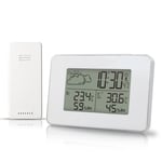 Temperaturmätning, FJ3364 digital väckarklocka, väderstation, trådlös sensor, hygrometer, termometer, LCD-klocka - WHITE[B3869]